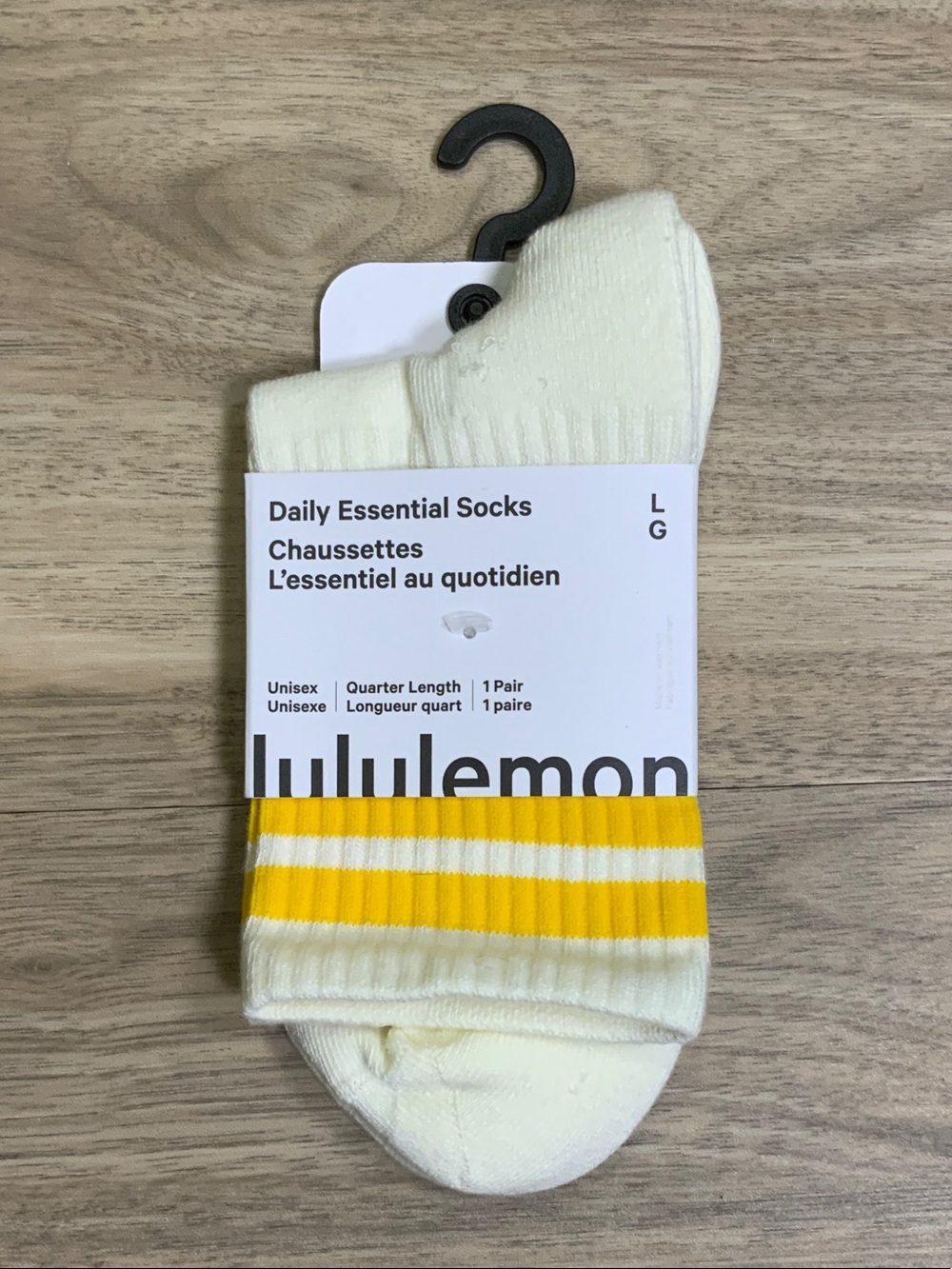 lululemon athletica Daily Essential Socks - Cream with Yellow Stripes